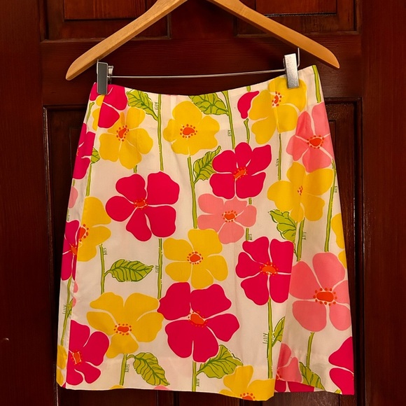 Lilly Pulitzer Y2K 90s floral mini skirt EUC size 6 - Picture 1 of 10